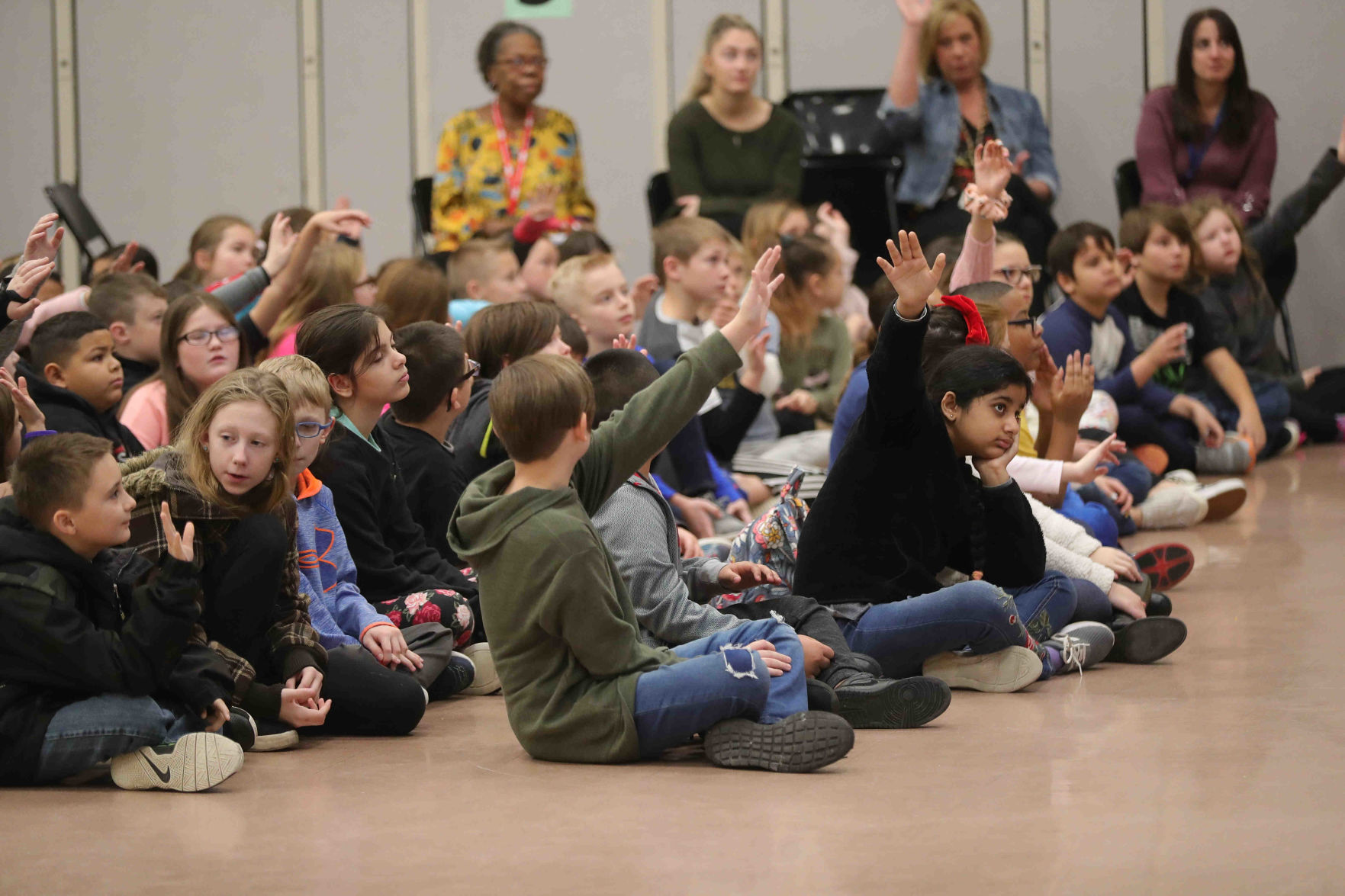 Meteorologist Joe Martucci at Frog Pond Elementary School